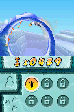 Happy Feet Two: The Videogame (Nintendo DS) screenshot: Going through the loop