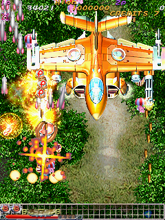 Muchi Muchi Pork! (Arcade) screenshot: Jungle and big airplane