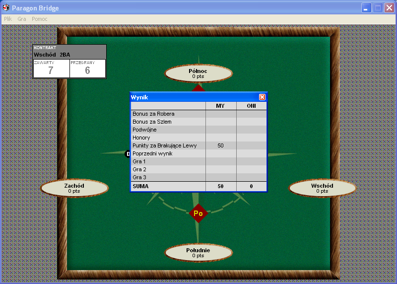 Paragon Bridge (Windows) screenshot: Score card