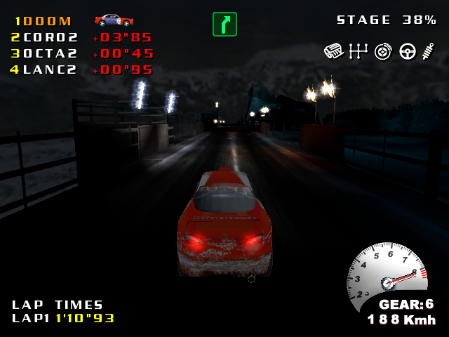 Need for Speed: V-Rally 2 (Windows) screenshot: And a dam, also in the French Alps.