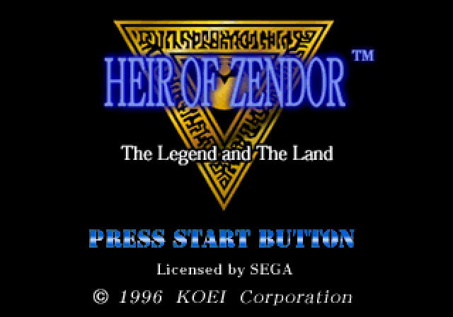 Heir of Zendor: The Legend and The Land (SEGA Saturn) screenshot: Title screen.