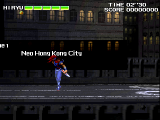 Strider 2 (Arcade) screenshot: Starting in Neo Hong Kong