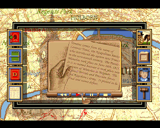 Sherlock Holmes: Consulting Detective (CDTV) screenshot: Checking out the library for clues.
