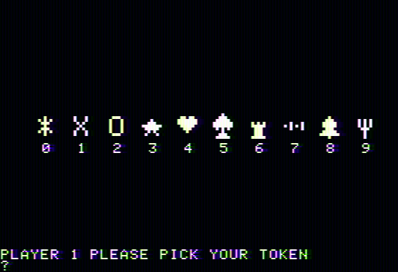 Cubik (Apple II) screenshot: Choosing a token