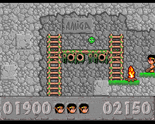 Jurajski Sen (Amiga) screenshot: Campfire