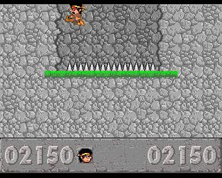 Jurajski Sen (Amiga) screenshot: Hole with the sharp spikes