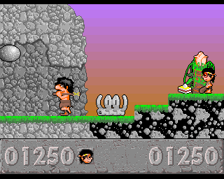 Jurajski Sen (Amiga) screenshot: Bouncing stone ball