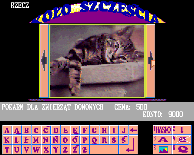 Koło Szczęścia (Amiga) screenshot: Animals food as a prize