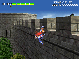 Strider 2 (Arcade) screenshot: Infiltrating a fortress