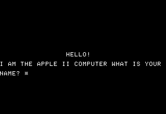 Cubik (Apple II) screenshot: Name entering