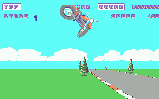 Enduro Racer (Atari ST) screenshot: Crashing heavily