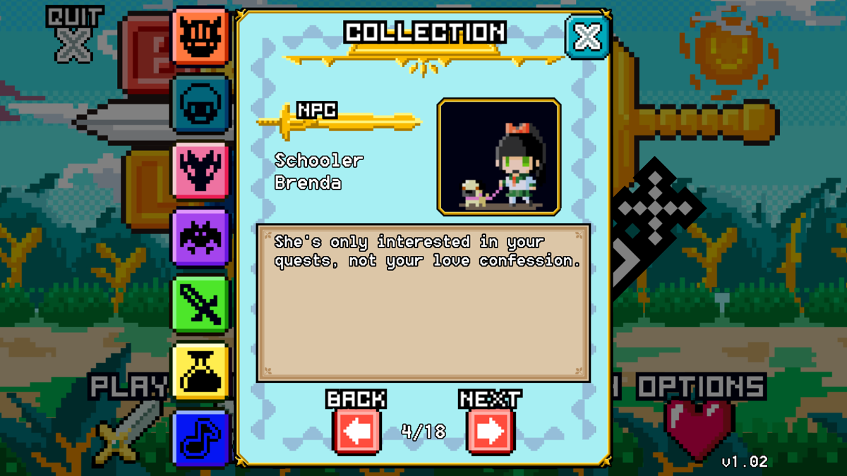 Block Legend DX (Windows) screenshot: The collections panel acts as a sort of achievements record