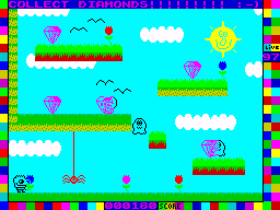 Mysterious Dimensions (ZX Spectrum) screenshot: Courtyard board 7