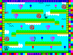 Mysterious Dimensions (ZX Spectrum) screenshot: Courtyard board 6