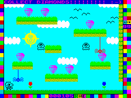 Mysterious Dimensions (ZX Spectrum) screenshot: Courtyard board 5