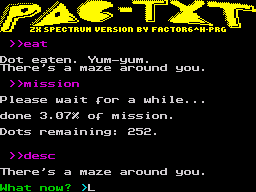 Screenshot of PAC-TXT (ZX Spectrum, 2009) - MobyGames