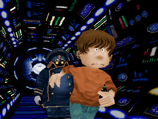 Leiji Matsumoto 999 ~ Story of Galaxy Express 999 ~ (PlayStation) screenshot: Inside the locomotive