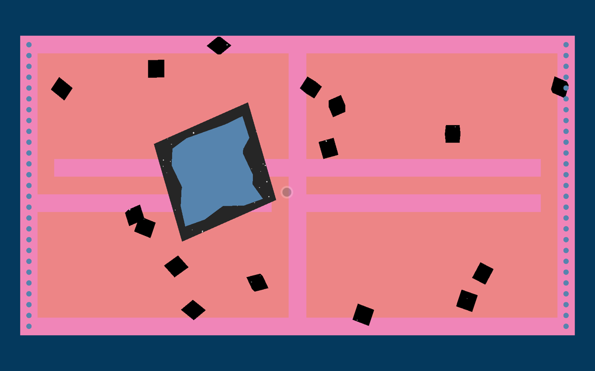 THOTH (Windows) screenshot: This enemy sends out lot of black cubes that swarm you.