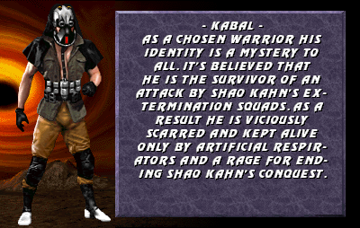 Mortal Kombat 3 (Arcade) screenshot: Presentation: Kabal