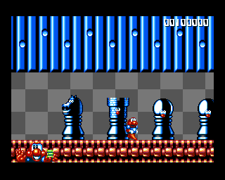 James Pond 2: Codename: RoboCod (Amiga) screenshot: Chess land.