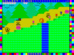 Mysterious Dimensions (ZX Spectrum) screenshot: Forest board 9