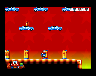James Pond 2: Codename: RoboCod (Amiga) screenshot: Cars.