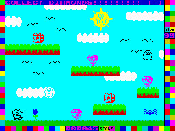 Mysterious Dimensions (ZX Spectrum) screenshot: Courtyard board 3