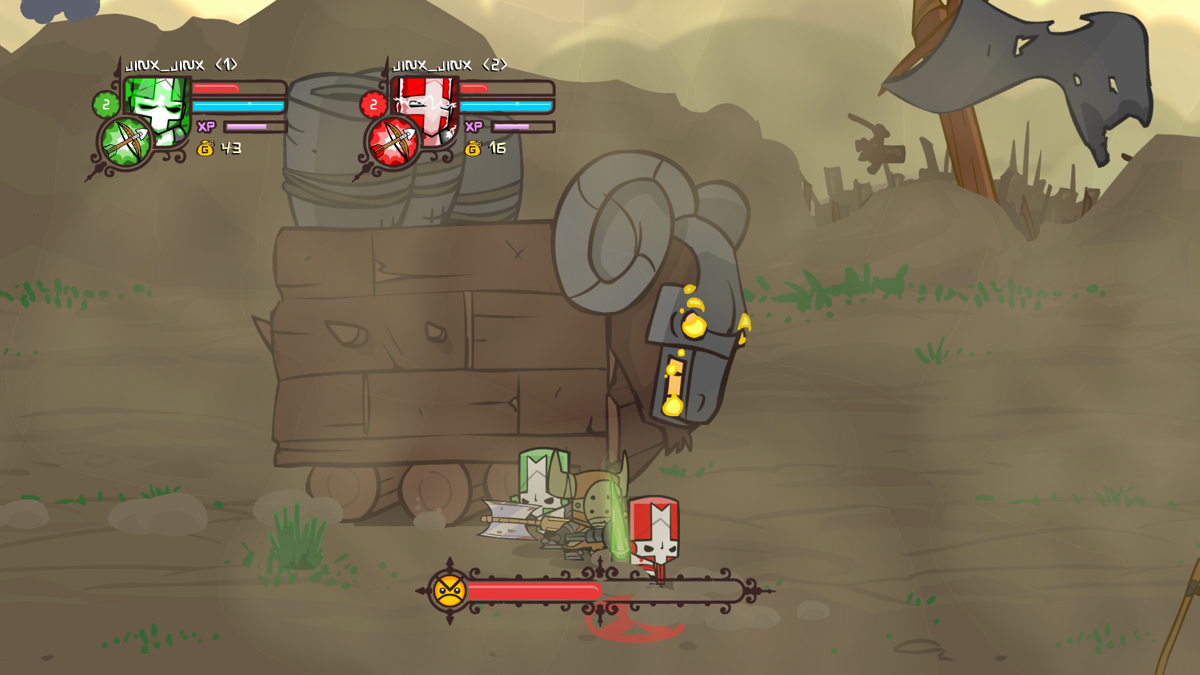Castle Crashers (Windows) screenshot: War Machine, the first mini boss