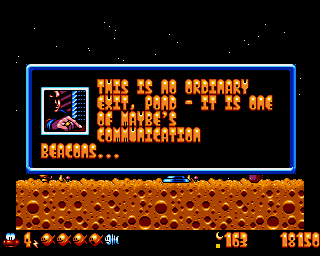 James Pond 3 (Amiga) screenshot: A message from HQ!