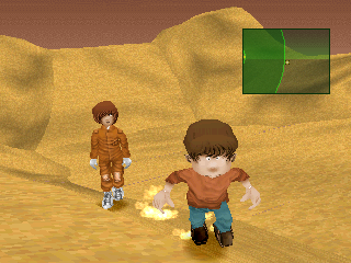 Leiji Matsumoto 999 ~ Story of Galaxy Express 999 ~ (PlayStation) screenshot: Running in the dunes