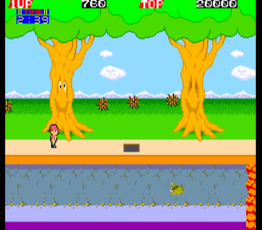 Pitfall II: Lost Caverns (Arcade) screenshot: Avoid the spikes.