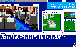 Déjà Vu II: Lost in Las Vegas (Amiga) screenshot: On a train.