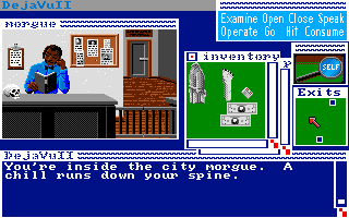 Déjà Vu II: Lost in Las Vegas (Amiga) screenshot: Inside the morgue.