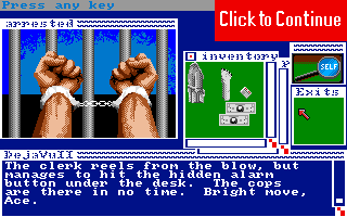 Déjà Vu II: Lost in Las Vegas (Amiga) screenshot: Arrested!