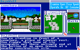Déjà Vu II: Lost in Las Vegas (Amiga) screenshot: Cementary.