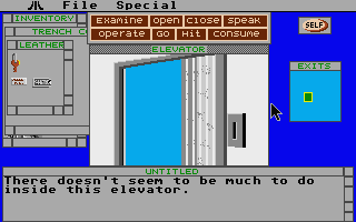 Deja Vu: A Nightmare Comes True!! (Atari ST) screenshot: Penthouse elevator.