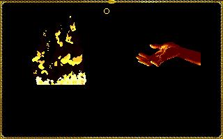 J.R.R. Tolkien's The Lord of the Rings, Vol. I (Amiga) screenshot: Tossing the ring into the fire reveals...