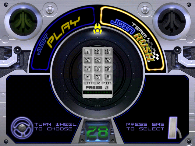 San Francisco Rush 2049 (Arcade) screenshot: Selection for playing or joining Team Rush