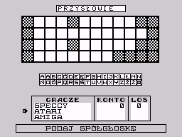 Koło Fortuny (ZX Spectrum) screenshot: Guess a consonant