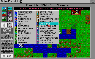 Simearth Graphics Screenshot of SimEarth: The Living Planet (Amiga, 1990) - MobyGames