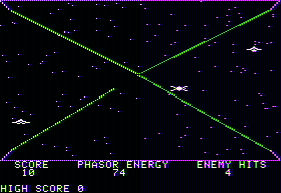 Phasor Zap (Apple II) screenshot: Shooting