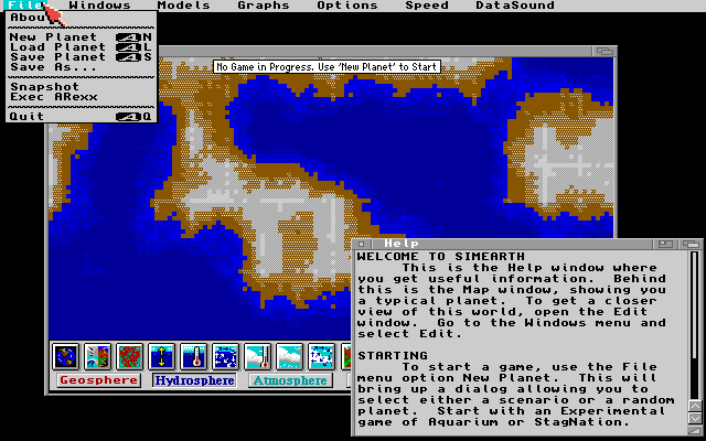 Simearth Graphics Screenshot of SimEarth: The Living Planet (Amiga, 1990) - MobyGames