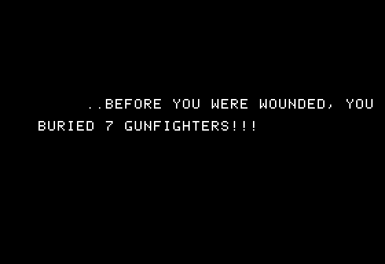 Gunfight (Apple II) screenshot: Game over