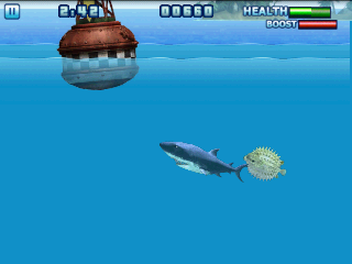 Hungry Shark: Part 1 (Android) screenshot: And it needs to watch out for these things to