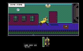 Dick Tracy: The Crime-Solving Adventure (Amiga) screenshot: Crime scene - Run, Tracy, run!