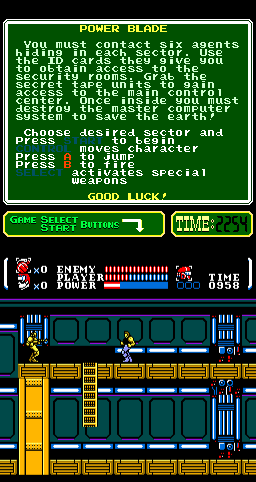 Power Blade (Arcade) screenshot: Shoot the soldier.