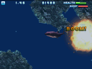Hungry Shark: Part 1 (Android) screenshot: Touching a mine