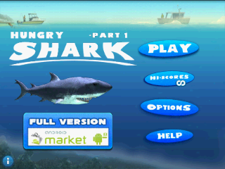 Hungry Shark: Part 1 (Android) screenshot: Main menu (free version)