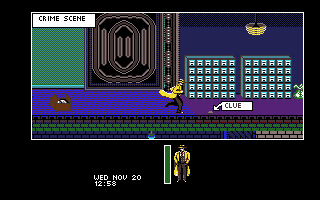 Dick Tracy: The Crime-Solving Adventure (Amiga) screenshot: Crime scene - Aha! A clue!