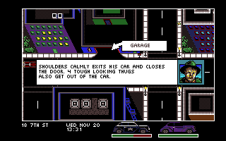 Dick Tracy: The Crime-Solving Adventure (Amiga) screenshot: Pulled over a crook.